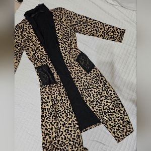 Gold cheetah print cardigan